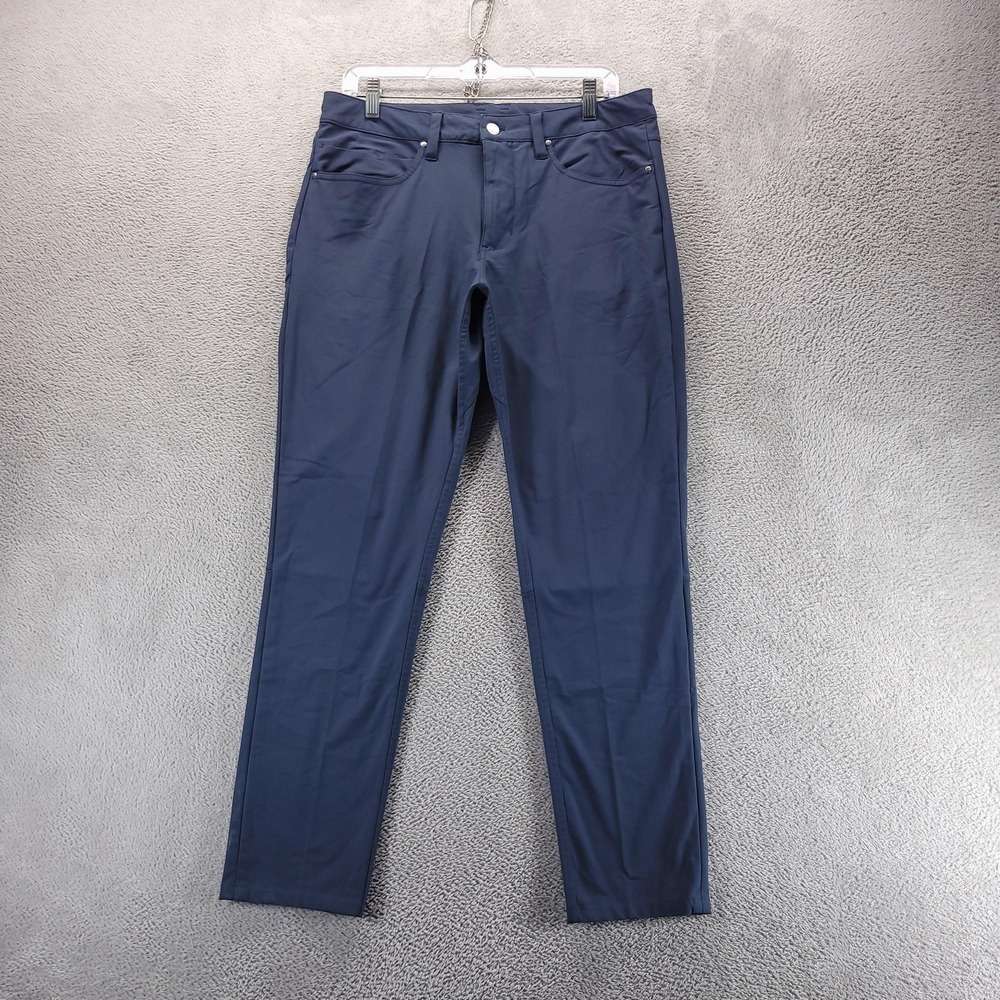 Cuts AO Pants Mens 32x32 Blue Slim Chino Stretch Trousers Casual Office Work